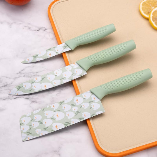 3-Piece Kitchen Knife Set with Ergonomic Handle – Sharp & Easy Cutting