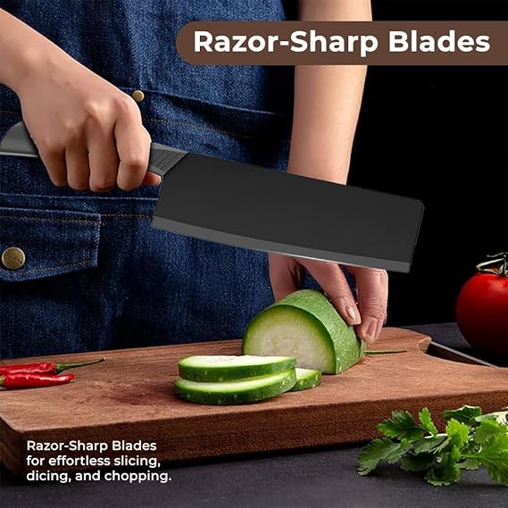 Professional Kitchen Knife Set with Sharpener | Ultra-Sharp Stainless Steel Blades