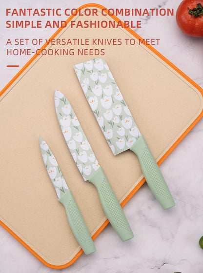 3-Piece Kitchen Knife Set with Ergonomic Handle – Sharp & Easy Cutting