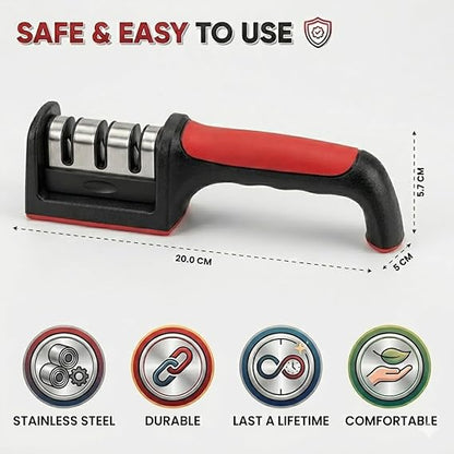 Professional Kitchen Knife Set with Sharpener | Ultra-Sharp Stainless Steel Blades