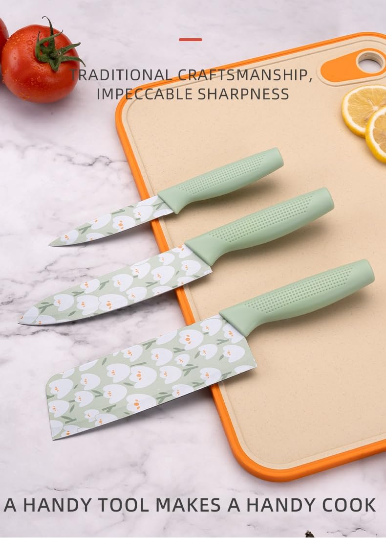 3-Piece Kitchen Knife Set with Ergonomic Handle – Sharp & Easy Cutting