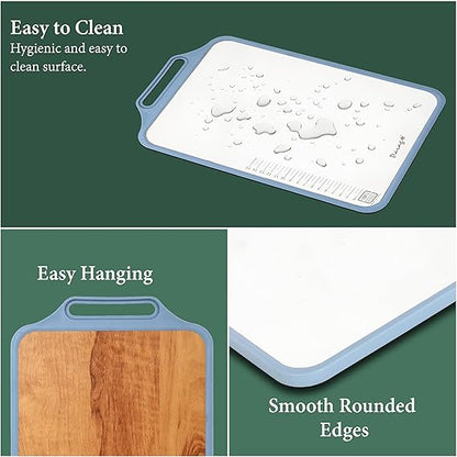 Premium Dual-Sided Chopping Board – Stainless Steel + Wooden Surface