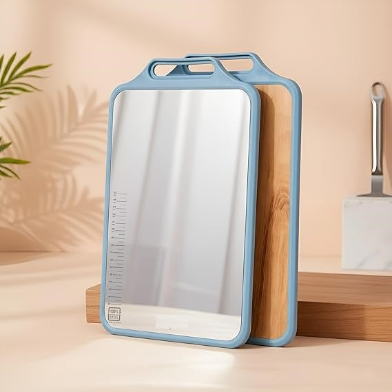 Premium Dual-Sided Chopping Board – Stainless Steel + Wooden Surface