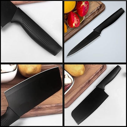 Professional Kitchen Knife Set with Sharpener | Ultra-Sharp Stainless Steel Blades